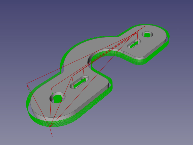 所以，立馬拆水管下來，量了一下尺寸，隨手畫了個圖，設定 CNC 加工路徑
